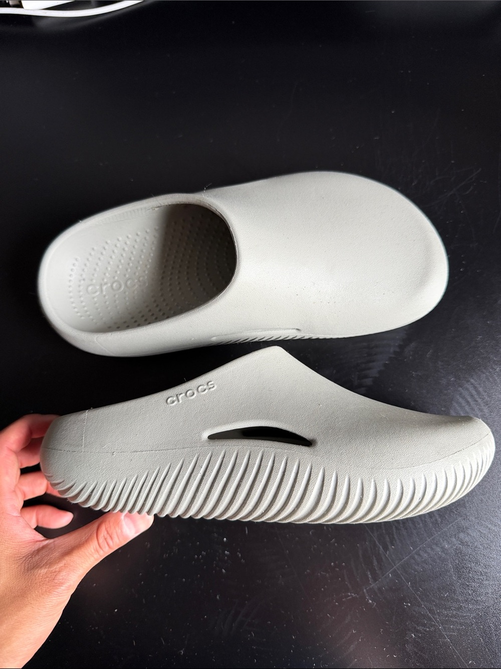 CROCS Men’s Light Gray Slip-On Foam Clog